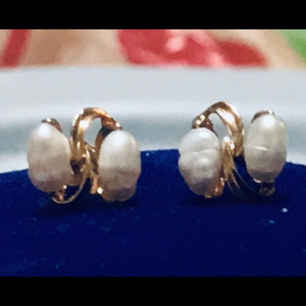 ❌❌❌SOLD❌❌❌VINTAGE SOLID 14KT GOLD FREASH WATER PEARL EARRINGS. FINAL PRICE. - Picture 7 of 12